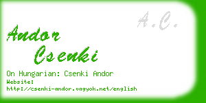 andor csenki business card